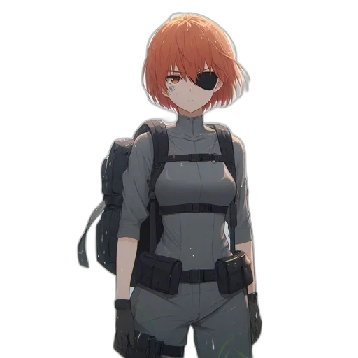 jacket, weapon, robot, staff transparent PNG cut-out