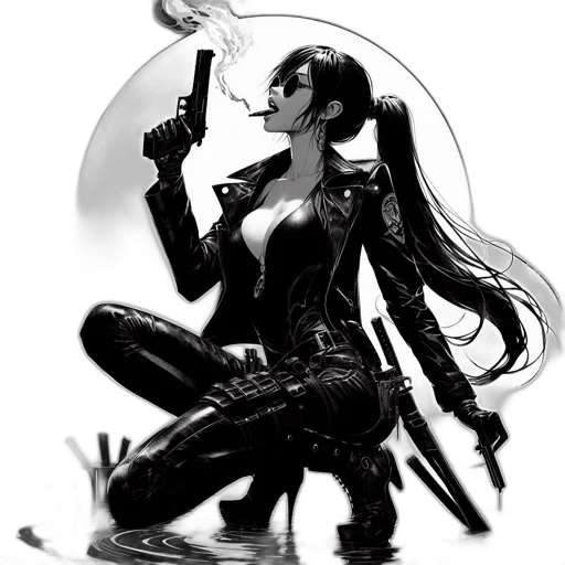 weapon, comic book art, concept art, cyberpunk transparent PNG cut-out