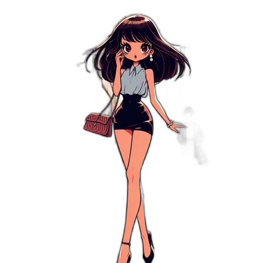dress, staff, cartoon, anime transparent PNG cut-out