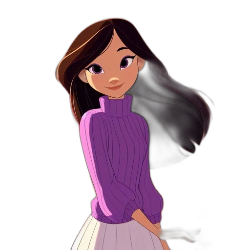 dress, hair, staff, jacket transparent PNG cut-out