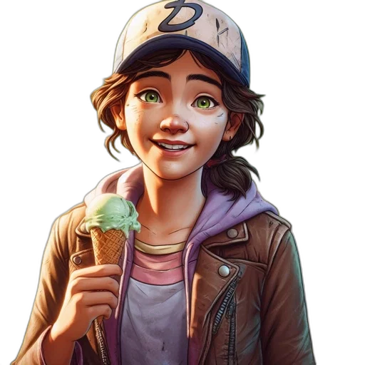 face, jacket, hat, staff transparent PNG cut-out