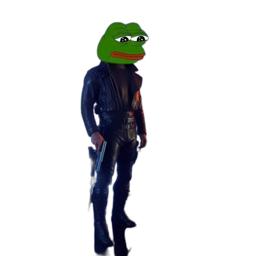 jacket, staff, weapon, robot transparent PNG cut-out