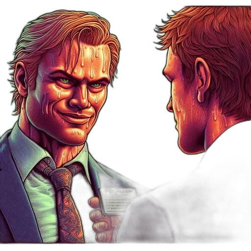face, comic book art, concept art, photorealistic transparent PNG cut-out