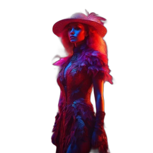 dress, hat, jacket, hair transparent PNG cut-out