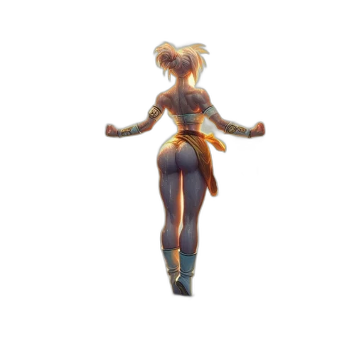 robot, dress, staff, creature transparent PNG cut-out