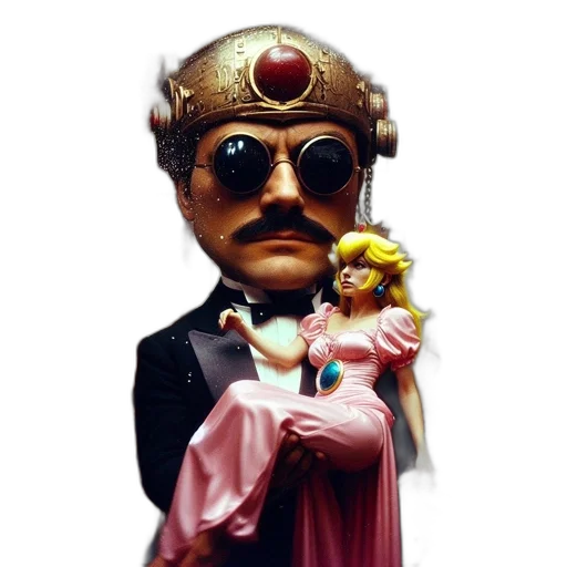 crown, robot, mask, staff transparent PNG cut-out