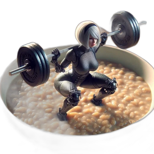 food, robot, 3d render, futuristic transparent PNG cut-out