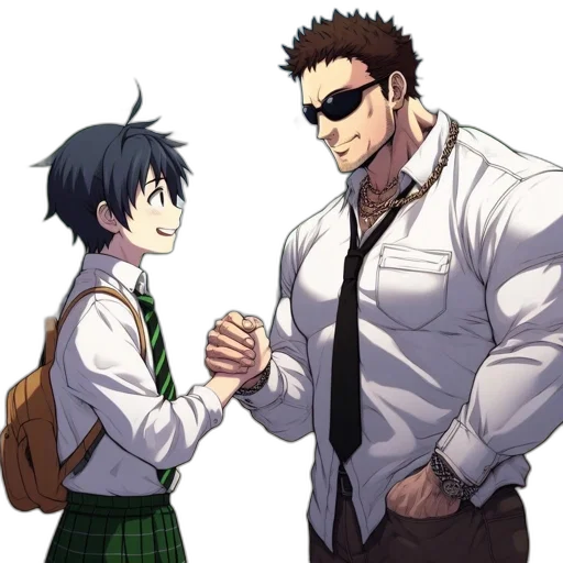 weapon, jacket, staff, anime transparent PNG cut-out