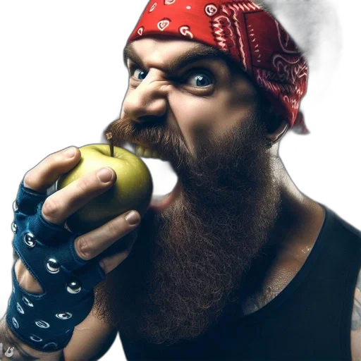 food, photorealistic, concept art, bearded transparent PNG cut-out