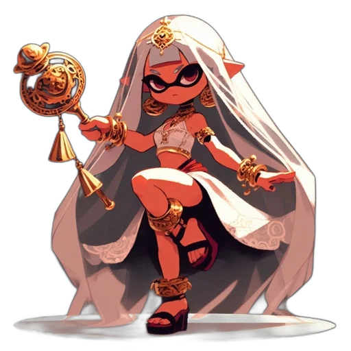 staff, weapon, crown, dress transparent PNG cut-out