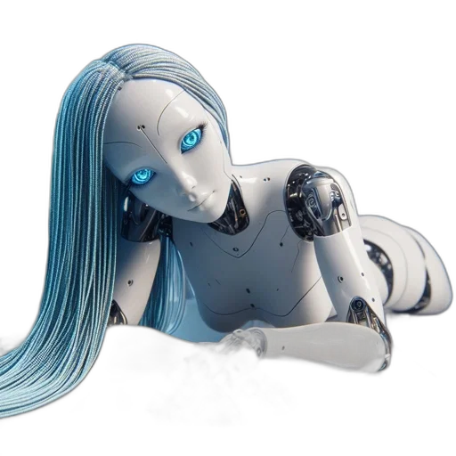 robot, concept art, 3d render, cyberpunk transparent PNG cut-out