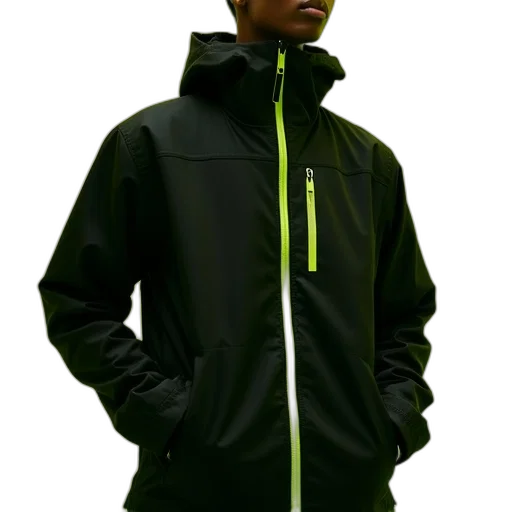 jacket, staff, 3d render, green transparent PNG cut-out