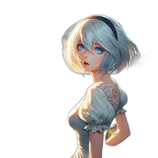 dress, robot, staff, face transparent PNG cut-out