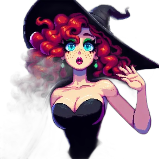 dress, hat, crown, pixel art transparent PNG cut-out