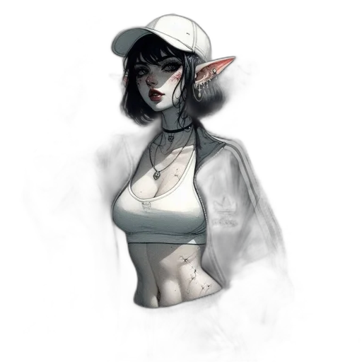 hat, staff, face, creature transparent PNG cut-out