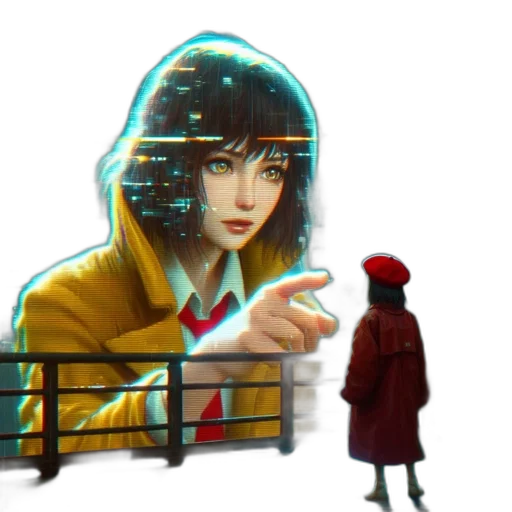 robot, jacket, face, hat transparent PNG cut-out