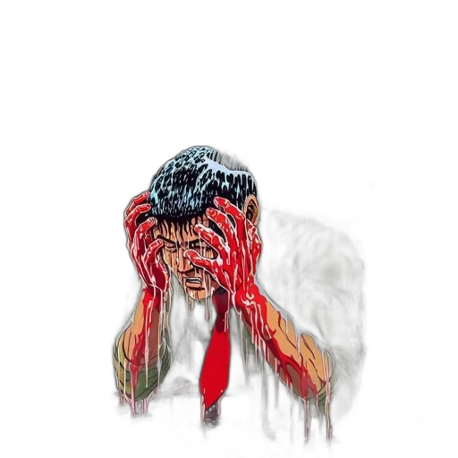 hair, mask, creature, jacket transparent PNG cut-out