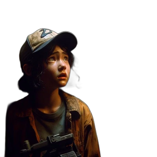 jacket, hat, weapon, face transparent PNG cut-out