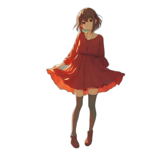 dress, flower, creature, shoes transparent PNG cut-out