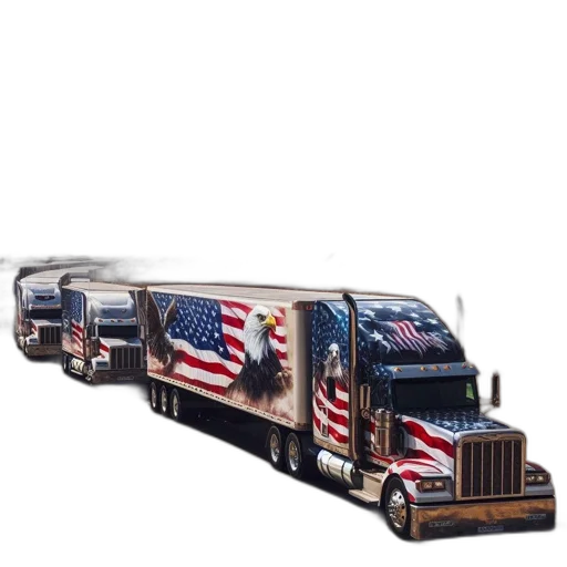concept art, 3d render, convoy, decorated transparent PNG cut-out