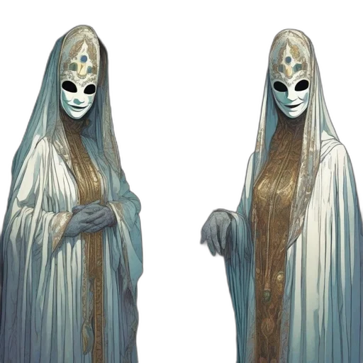 mask, dress, creature, concept art transparent PNG cut-out