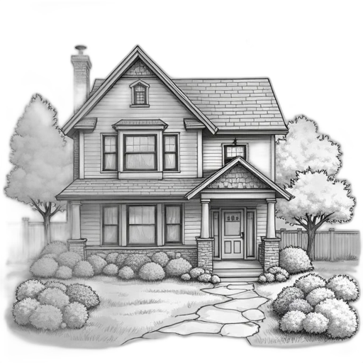 building, furniture, photorealistic, pencil sketch transparent PNG cut-out