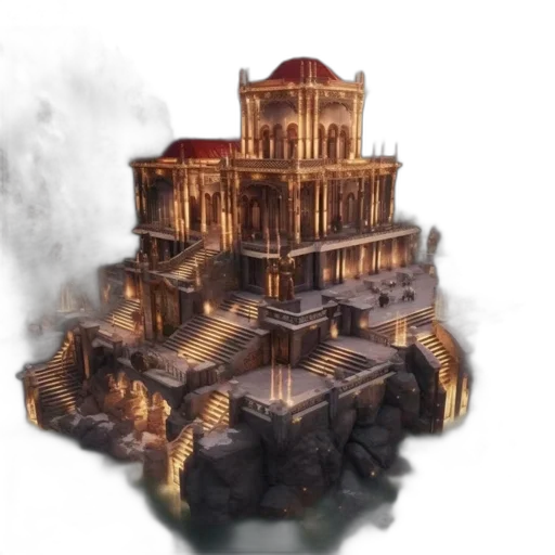 building, concept art, 3d render, fantasy art transparent PNG cut-out