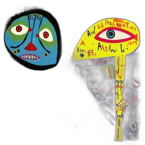 mask, umbrella, staff, colorful transparent PNG cut-out