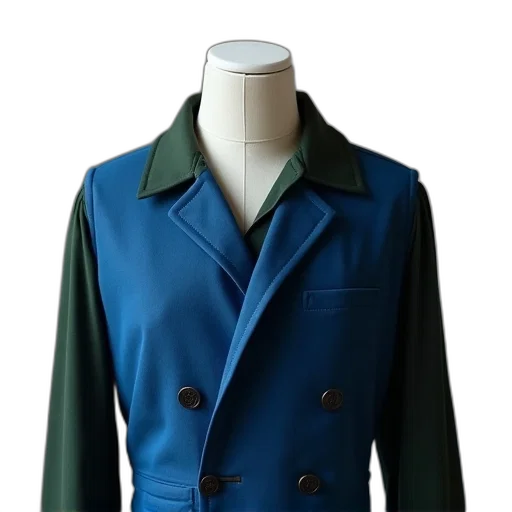 jacket, 3d render, green, blue transparent PNG cut-out