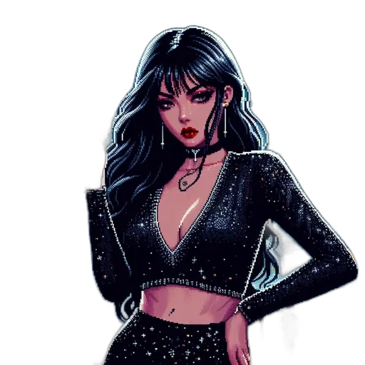 dress, jacket, jewelry, cyberpunk transparent PNG cut-out