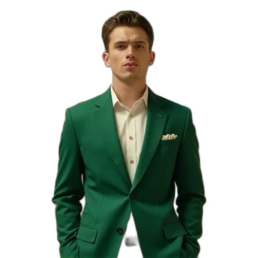 jacket, photorealistic, 3d render, green transparent PNG cut-out