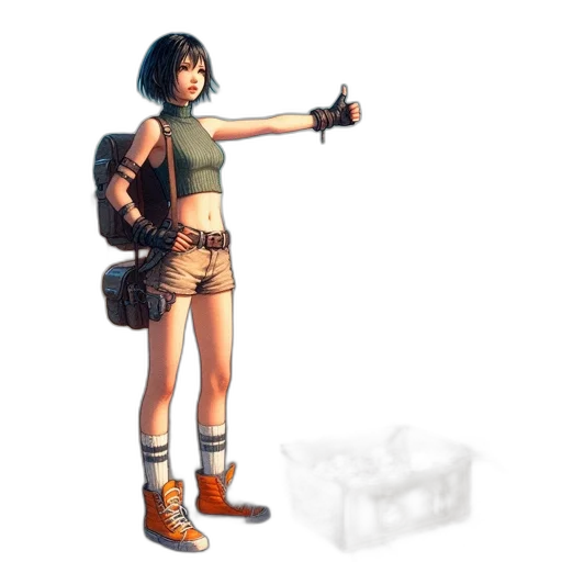 weapon, staff, jacket, concept art transparent PNG cut-out
