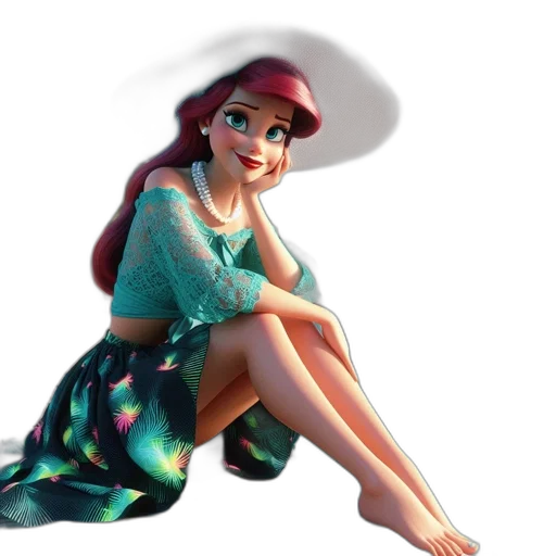 dress, hat, jewelry, staff transparent PNG cut-out