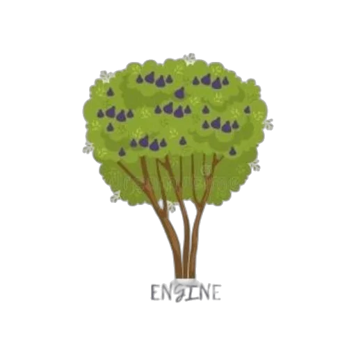 tree, crown, pixel art, 3d render transparent PNG cut-out