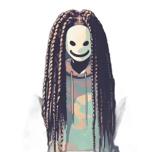 mask, robot, hair, creature transparent PNG cut-out