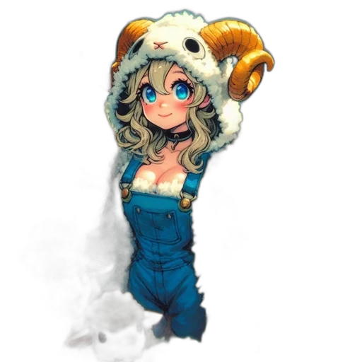 dress, staff, hat, animal transparent PNG cut-out