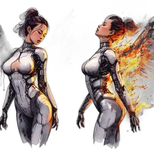 concept art, comic book art, cyberpunk, fantasy art transparent PNG cut-out