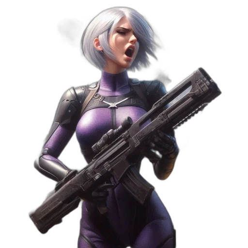 weapon, robot, concept art, cyberpunk transparent PNG cut-out