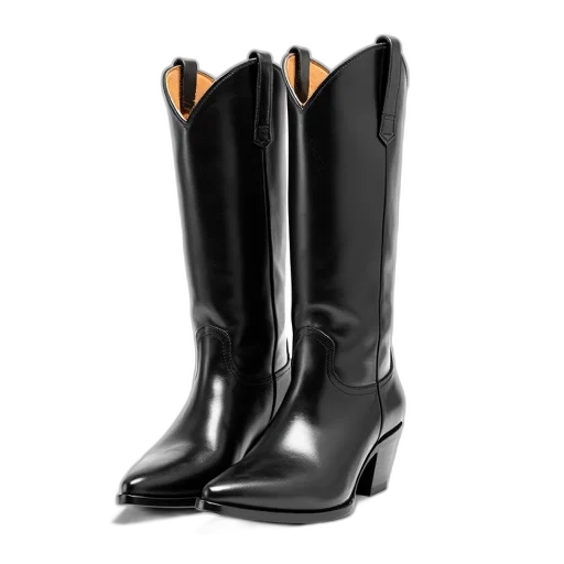 shoes, pair, black, cowboy transparent PNG cut-out
