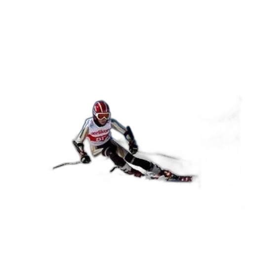 photorealistic, skier, action, snowy transparent PNG cut-out