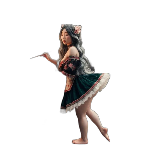 dress, staff, concept art, fantasy art transparent PNG cut-out