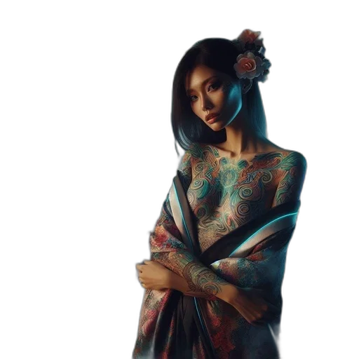dress, jewelry, flower, staff transparent PNG cut-out
