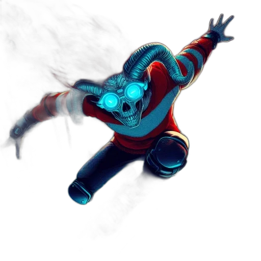 robot, staff, mask, creature transparent PNG cut-out