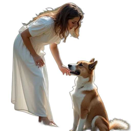 animal, dress, staff, photorealistic transparent PNG cut-out