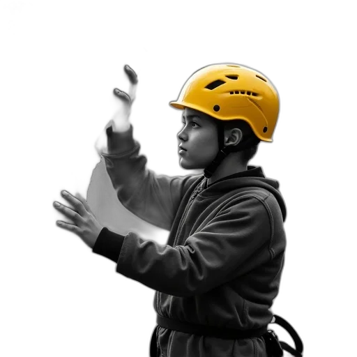 staff, jacket, hat, photorealistic transparent PNG cut-out