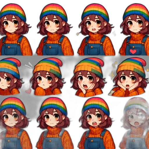 hat, face, pixel art, anime transparent PNG cut-out