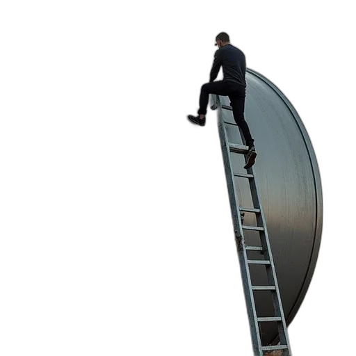 staff, man, climbing, side transparent PNG cut-out