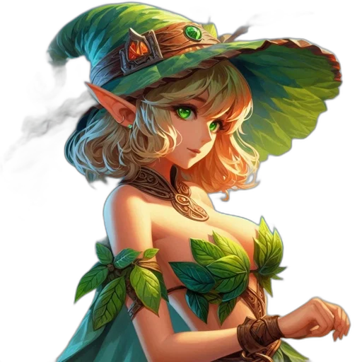 staff, hat, dragon, fantasy art transparent PNG cut-out