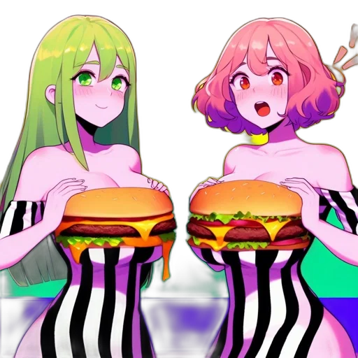 food, dress, vaporwave, pixel art transparent PNG cut-out
