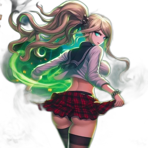 staff, dress, jacket, hair transparent PNG cut-out